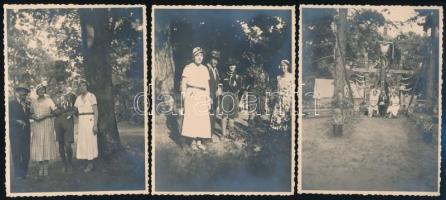 1933 Gödöllő, cserkész Jamboree, mezőkövesdi fiúk, II. altábor, stb., 5 db fotó, 6×9 és 9×11 cm