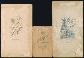 cca 1880-1900 6 db kabinetfotó erdélyi műhelyekből