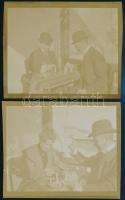 cca 1900 Sakkozók, 2 db fotó, 9×11 cm