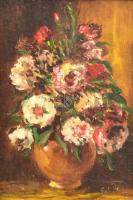 Herendi Gyula (Gávai Gáll 1926-), 2 db mű: Virágcsendélet. Olaj, fa, jelzett, sérült fa keretben, 25...