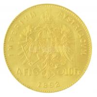 Ausztria 1892. 4Fl / 10Fr Au "Ferenc József" utánveret (3,25g/0.900) T:1-
Austria 1892. 4...