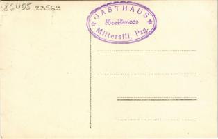 Mittersill, Gasthaus Breitmoos gegen die Hohentauern / hotel, inn, cattle, road. photo