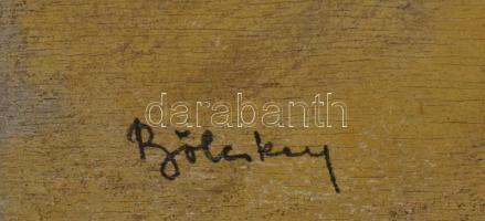 Bölcskey Ferenc (1897-?): Virágcsendélet. Olaj, fa, jelzett, fa keretben, 63×50 cm