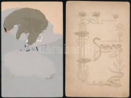 cca 1900 Kisgyerekek műtermi portréi, 2 db keményhátú fotó, 16×10 cm