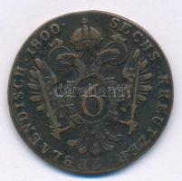 1800E 6kr Cu "I. Ferenc" T:2 Huszár: 2019, Unger III.: 1399.b, Krause KM#2128