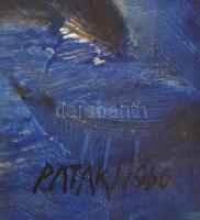 Pataki Ferenc (1941-): Kenese (Balatonkenese). Olaj, farost, jelzett, sérült, hátoldalán autográf fe...