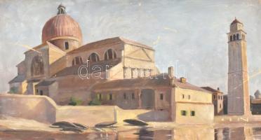 Mészöly László (1893-?): Arab város. Olaj, karton, jelzett és datált (Mészöly L 1919), sérült, 34×49...