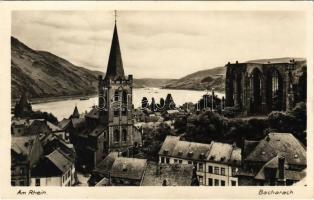 1933 Bacharach, Am Rhein / general view, church. Verlag F. Kratz