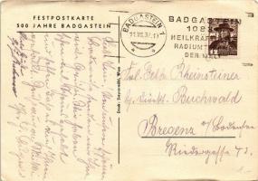 1937 Bad Gastein, Die Quelle ewiger Jugend. 500 Jahre Bad Gastein / spa, baths advertising card s: L...