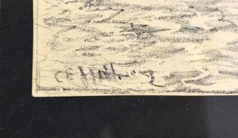 C. E. Holloway (?) jelzéssel: London, Waterloo bridge. Litográfia, papír, jelzett a litográfián, kör...