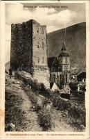 1940 Brassó, Kronstadt, Brasov; Evangélikus fekete templom és torony / Biserica ev. negra si Turnul negru / church and tower (EK)