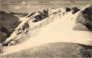 1914 Tátra, Vysoké Tatry; Kilátás a Goryczkova hágóról télen / winter / Wydok z Przeleczy Goryczkowej