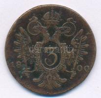 1800G 3kr Cu "I. Ferenc" T:2- korróziónyom Huszár: 2025., Unger III.: 1401.c Krause KM#211...