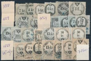 1864 Kis osztrák-magyar okmánybélyeg tétel 26 db bélyeg (7.560)