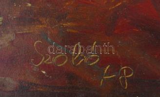 Szabó 78 jelzéssel: Csendélet női arccal. Olaj, karton, 73×61 cm