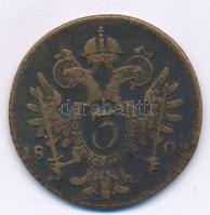 1800B 3kr Cu "I. Ferenc" T:2- Huszár: 2023., Unger III.: 1401.a, Krause KM#2115.3