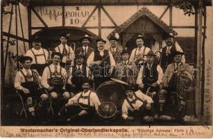 1914 Budapest XIV. Angol park, Westernachers Original-Oberlandlerkapelle, sörcsarnok tiroli zenekarral
