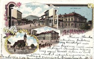 Túrócz-Szt. Márton town hall, church, hotel, main street,