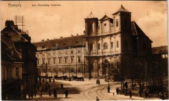 1914 Pozsony, Pressburg, Bratislava; Szentháromság templom / church (vágott / cut)