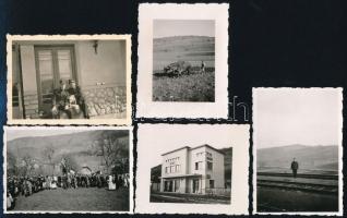 1941 Jegenye településen készült 5 db fotó, 6x7,5 és 6x8,5 cm közötti méretekben