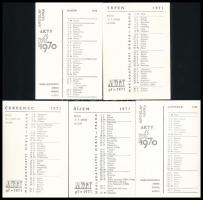 cca 1970-1971 5 db aktfotó, hátulján cseh nyelvű naptárral, 10,5x7