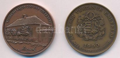 Fritz Mihály (1947-) 1990. "Kossuth Lajos 200 éve született - Monok" Br emlékérem (42,5mm)...