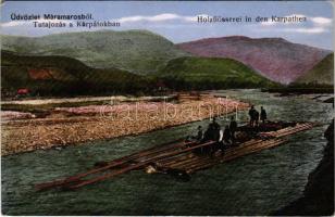 Kárpátok (Máramaros, Maramures), tutajozás / rafting in the Carpathian mountains