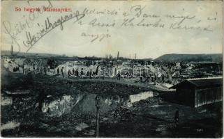 1908 Marosújvár, Uioara, Ocna Mures; sóhegyek, sóbánya / salt mine (Rb)