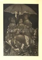 Tot, Amerigo (1909-1984): Artisták. Mezzotinto, papír, jelzett és datált (Tot 80), számozott (23/100), üvegezett keretben, 39,5x29,5 cm