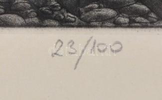 Tot, Amerigo (1909-1984): Artisták. Mezzotinto, papír, jelzett és datált (Tot 80), számozott (23/100...