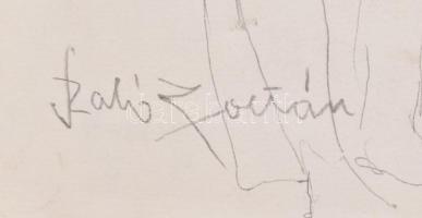 Szabó jelzéssel: Aktok. Ceruza, papír, gyűrődéssel, 28x63 cm