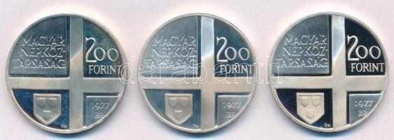 1977. 200Ft Ag (3xklf) "Festők II. / Mányoki, Rippl-Rónai, Csontváry" sor T:1,1- (PP) Adam...