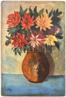 Glatz jelzéssel: Csendélet. Olaj, farost, 44,5x29,5 cm