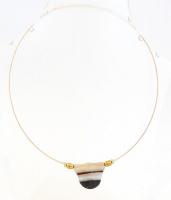 Egyedi csiszolású ónix ezüst(Ag) lánc-szerelékkel