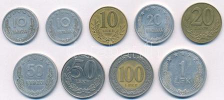 Albánia 1964-2000. 10q-100L (9db, 8xklf) T:2,2- Albania 1964-2000. 10 Qindarka - 100 Leke (9pcs, 8xdiff) C:XF,VF