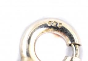 Ezüst(Ag) lánc, szívecskés függővel, cirkóniával, jelzett, h: 42 cm, bruttó: 4,3 g