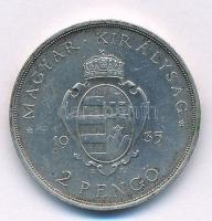 1935. 2P Ag "Pázmány" T:1-,2 patina 
Adamo P7.1