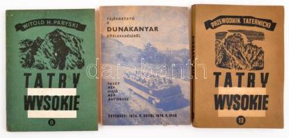 Vegyes térkép, útikönyv, menetrend és egyéb nyomtatvány tétel: Tájékoztató a Dunakanyar közlekedésér...