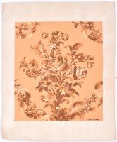 Lotz jelzéssel: Virágok. Akvarell, papír, lap alja sérült, 35x31 cm