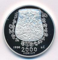 1996. 2000Ft Ag "Honfoglalás" tanúsítvánnyal T:1- (PP) kis fo. Adamo EM141