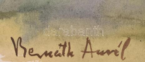 Bernáth jelzéssel: Táj. Akvarell, papír, paszpartuban, 20x28 cm