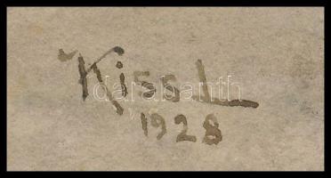 Kiss Lajos (1864-1954): Miskolc, avasi séta, Duszik Lajos főesperes úr. Akvarell, papír, jelzett, 21...