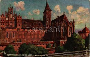 1915 Malbork, Marienburg; Hochschloss mit Schlosskirche / castle, church. Raphael Tuck & Sons Oilette Serie Marienburg No. 710. (EK)