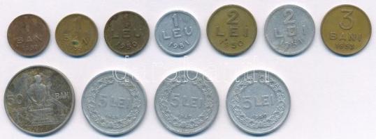 Románia 1950-1956. 11db-os vegyes érme tétel, mind különféle névérték és kiadás T:vegyes Romania 1950-1956. 11pcs of mixed coin lot, all different denomination and issues C:mixed