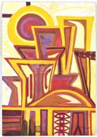 Xantus jelzéssel: Kompozíció. Olaj, fa, 70x50 cm