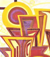 Xantus jelzéssel: Kompozíció. Olaj, fa, 70x50 cm