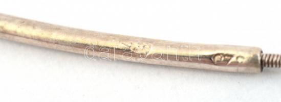 Ezüst(Ag) türkiz gyöngyökkel díszített nyakék, jelzett, bruttó: 6,4 g