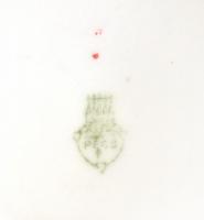 Zsolnay virágmintás porcelán kanna, matricás, jelzett, kis kopásnyomokkal, m: 18,5 cm