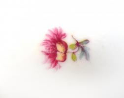 Zsolnay virágmintás porcelán kanna, matricás, jelzett, kis kopásnyomokkal, m: 18,5 cm