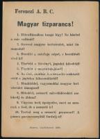 cca 1934 Ferenczi Zsigmond: A.B.C.: Magyar tízparancs! Kolozsvár/Cluj, 1934, Minerva Rt., 16x11 cm